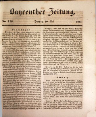 Bayreuther Zeitung Dienstag 20. Mai 1845