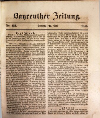 Bayreuther Zeitung Sonntag 25. Mai 1845