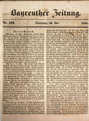 Bayreuther Zeitung Donnerstag 29. Mai 1845