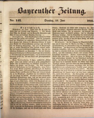 Bayreuther Zeitung Dienstag 17. Juni 1845