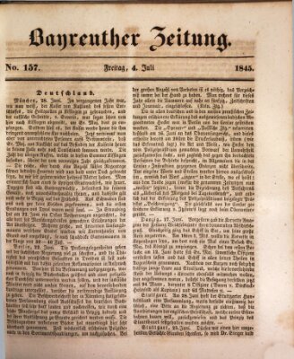 Bayreuther Zeitung Freitag 4. Juli 1845