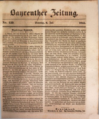 Bayreuther Zeitung Sonntag 6. Juli 1845