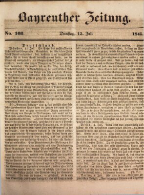 Bayreuther Zeitung Dienstag 15. Juli 1845