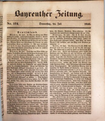 Bayreuther Zeitung Donnerstag 24. Juli 1845