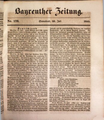 Bayreuther Zeitung Samstag 26. Juli 1845