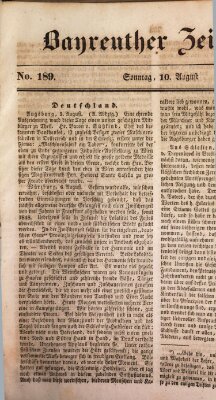 Bayreuther Zeitung Sonntag 10. August 1845