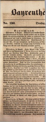 Bayreuther Zeitung Dienstag 12. August 1845