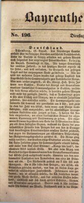 Bayreuther Zeitung Dienstag 19. August 1845