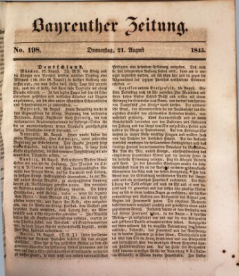 Bayreuther Zeitung Donnerstag 21. August 1845