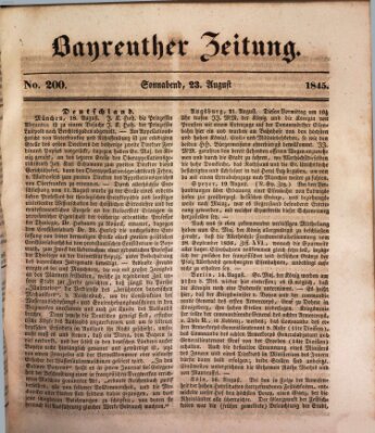 Bayreuther Zeitung Samstag 23. August 1845