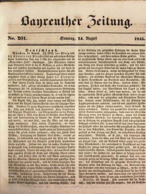 Bayreuther Zeitung Sonntag 24. August 1845