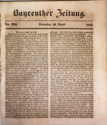 Bayreuther Zeitung Donnerstag 28. August 1845