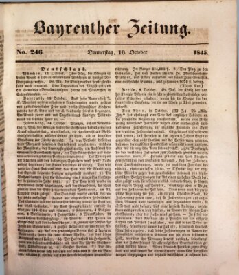 Bayreuther Zeitung Donnerstag 16. Oktober 1845