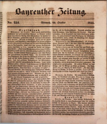 Bayreuther Zeitung Mittwoch 22. Oktober 1845