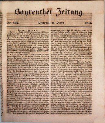 Bayreuther Zeitung Donnerstag 23. Oktober 1845