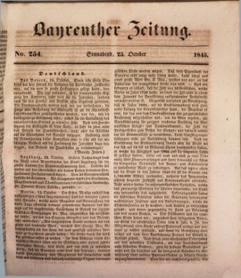 Bayreuther Zeitung Samstag 25. Oktober 1845