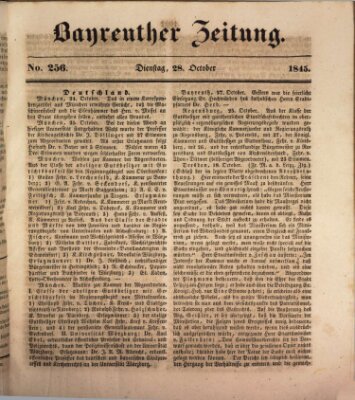 Bayreuther Zeitung Dienstag 28. Oktober 1845