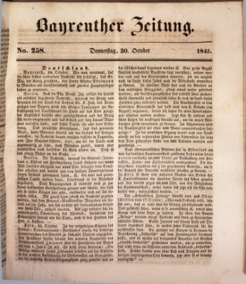 Bayreuther Zeitung Donnerstag 30. Oktober 1845