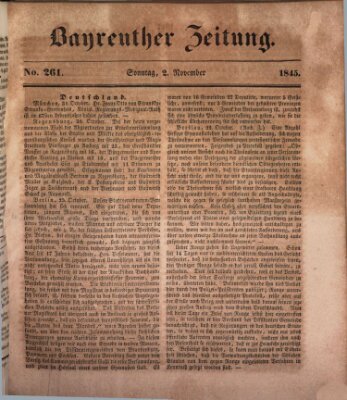 Bayreuther Zeitung Sonntag 2. November 1845