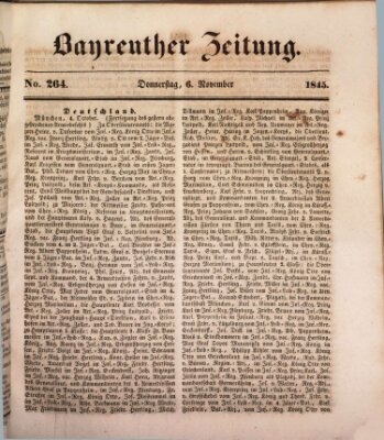 Bayreuther Zeitung Donnerstag 6. November 1845