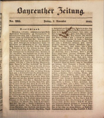 Bayreuther Zeitung Freitag 7. November 1845