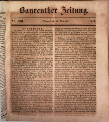 Bayreuther Zeitung Samstag 8. November 1845