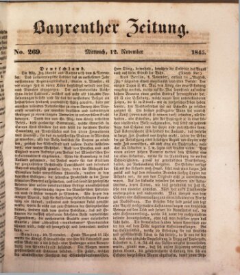 Bayreuther Zeitung Mittwoch 12. November 1845