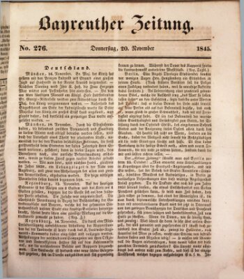 Bayreuther Zeitung Donnerstag 20. November 1845