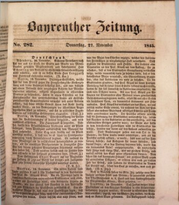 Bayreuther Zeitung Donnerstag 27. November 1845