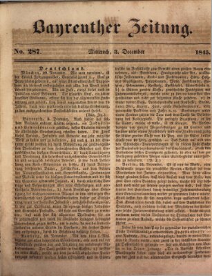 Bayreuther Zeitung Mittwoch 3. Dezember 1845