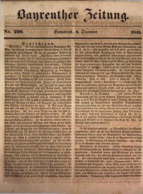 Bayreuther Zeitung Samstag 6. Dezember 1845