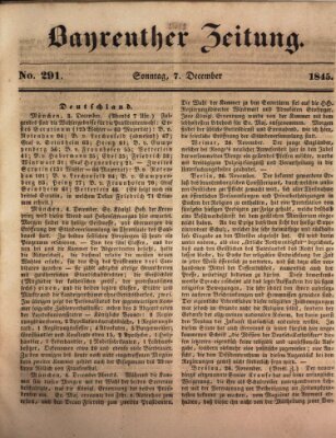 Bayreuther Zeitung Sonntag 7. Dezember 1845