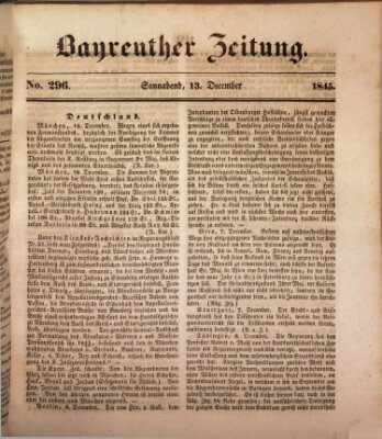 Bayreuther Zeitung Samstag 13. Dezember 1845