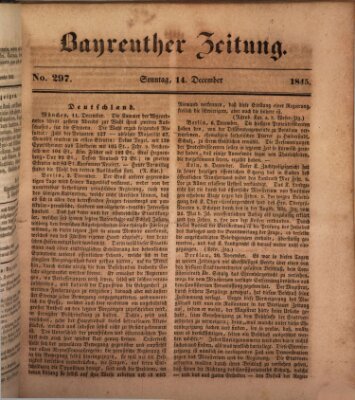 Bayreuther Zeitung Sonntag 14. Dezember 1845