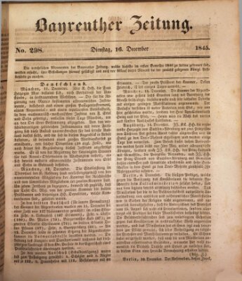 Bayreuther Zeitung Dienstag 16. Dezember 1845