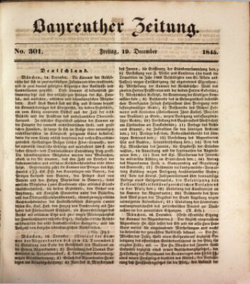 Bayreuther Zeitung Freitag 19. Dezember 1845