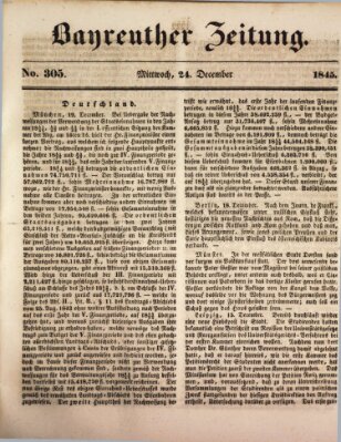 Bayreuther Zeitung Mittwoch 24. Dezember 1845