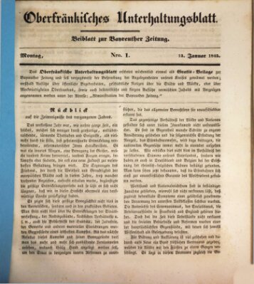 Oberfränkisches Unterhaltungsblatt (Bayreuther Zeitung) Montag 13. Januar 1845