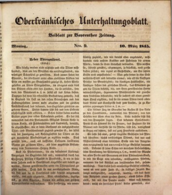 Oberfränkisches Unterhaltungsblatt (Bayreuther Zeitung) Montag 10. März 1845