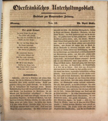 Oberfränkisches Unterhaltungsblatt (Bayreuther Zeitung) Montag 28. April 1845