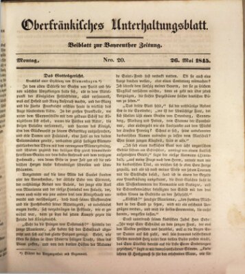 Oberfränkisches Unterhaltungsblatt (Bayreuther Zeitung) Montag 26. Mai 1845