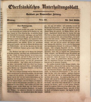 Oberfränkisches Unterhaltungsblatt (Bayreuther Zeitung) Montag 14. Juli 1845