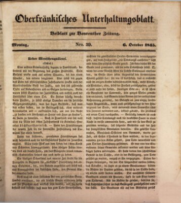 Oberfränkisches Unterhaltungsblatt (Bayreuther Zeitung) Montag 6. Oktober 1845