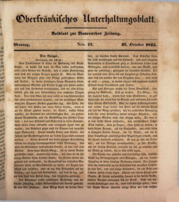 Oberfränkisches Unterhaltungsblatt (Bayreuther Zeitung) Montag 27. Oktober 1845