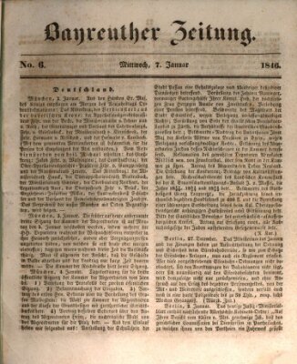 Bayreuther Zeitung Mittwoch 7. Januar 1846