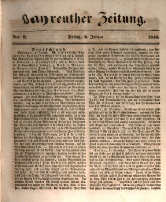 Bayreuther Zeitung Freitag 9. Januar 1846