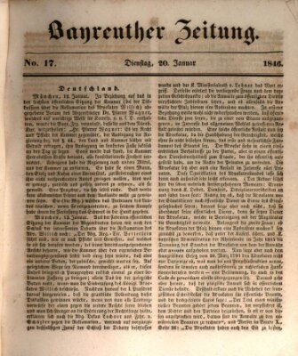 Bayreuther Zeitung Dienstag 20. Januar 1846