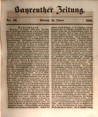 Bayreuther Zeitung Mittwoch 21. Januar 1846