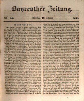 Bayreuther Zeitung Dienstag 10. Februar 1846