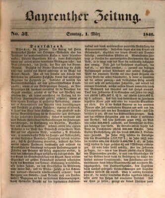 Bayreuther Zeitung Sonntag 1. März 1846